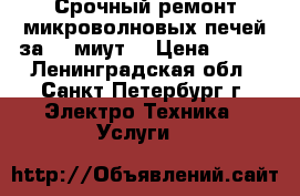 Срочный ремонт микроволновых печей за 20 миут! › Цена ­ 500 - Ленинградская обл., Санкт-Петербург г. Электро-Техника » Услуги   